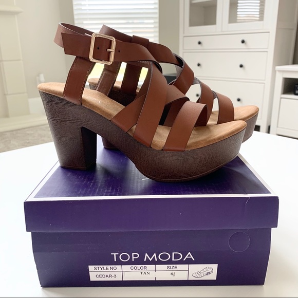 Top Moda Tan Platform Sandals - Picture 6 of 6